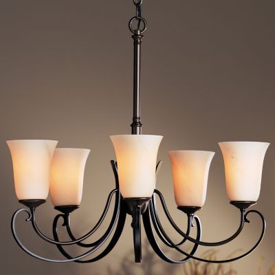 Five Arms Scroll Up Light Chandelier by Hubbardton Forge - Starlight Lighting USA and Canada